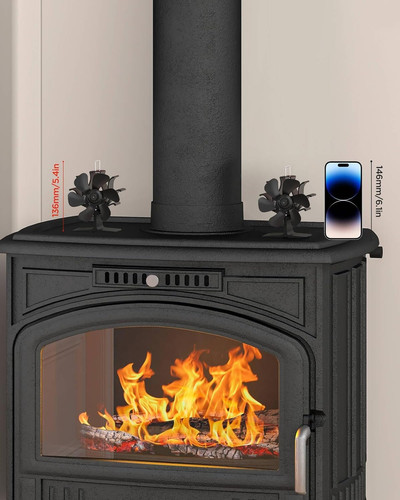 Mini stove fan - stove, 6-blade
